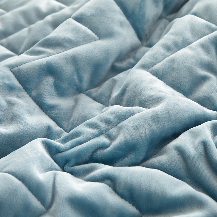 91家纺网 家纺一手货源 找家纺 寝柔家纺 2025新款秋冬超柔宝宝绒加厚夹棉床笠 宾利蓝