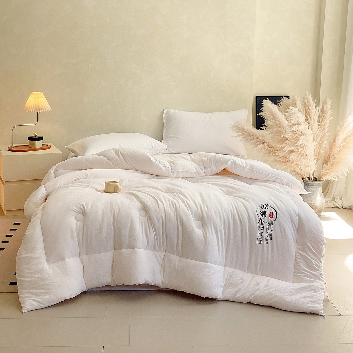 91家纺网 家纺一手货源 找家纺 （总）宝士康家纺 2025新款简约纯色水洗棉原棉冬被