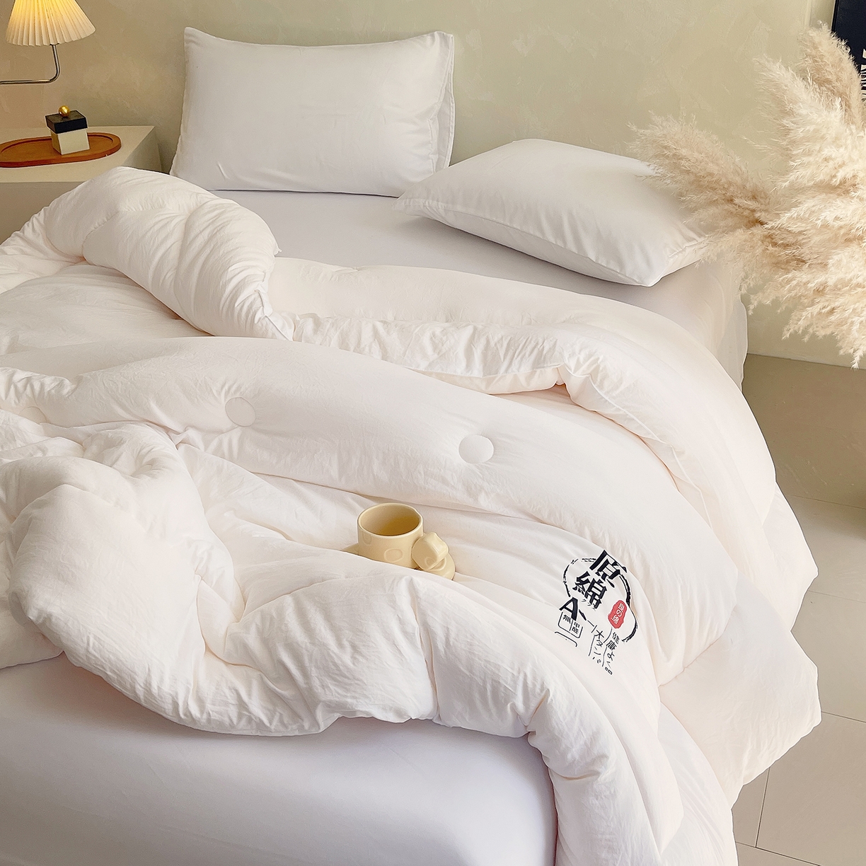 91家纺网 家纺一手货源 找家纺 （总）宝士康家纺 2025新款简约纯色水洗棉原棉冬被