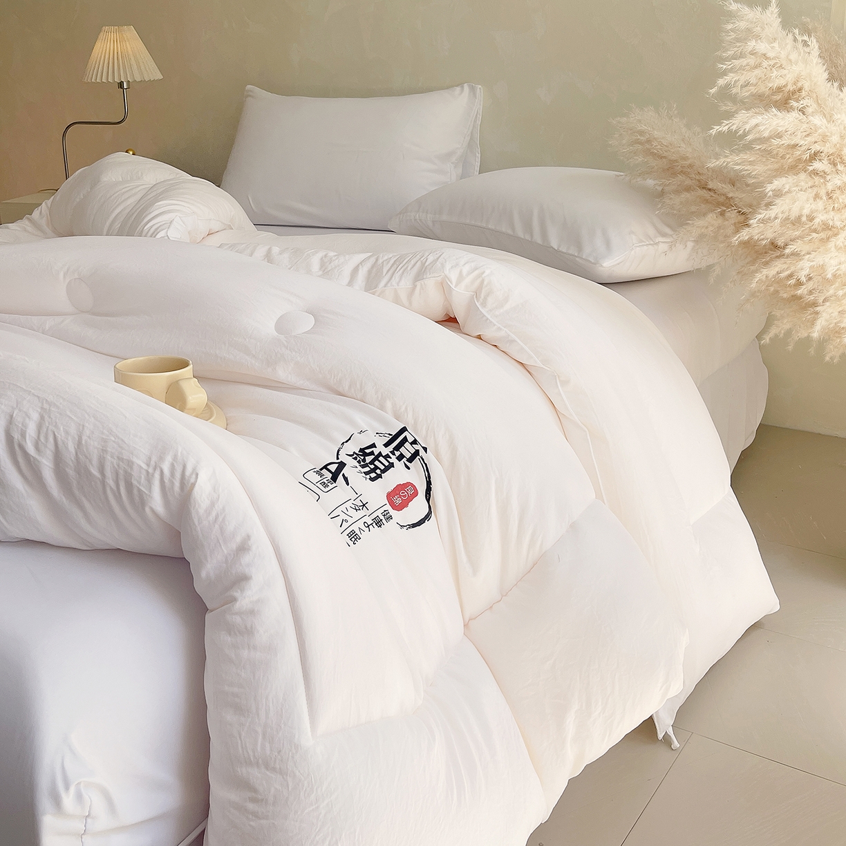 91家纺网 家纺一手货源 找家纺 （总）宝士康家纺 2025新款简约纯色水洗棉原棉冬被