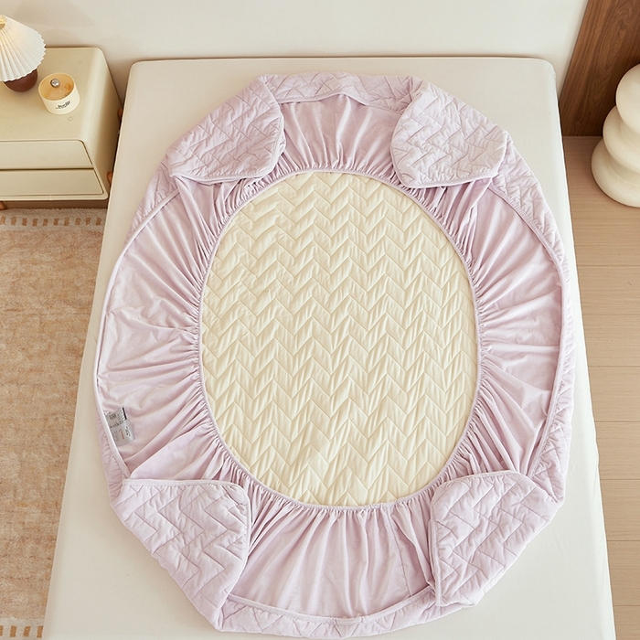 91家纺网 家纺一手货源 找家纺 寝柔家纺 2025新款秋冬超柔宝宝绒加厚夹棉床笠 风信紫