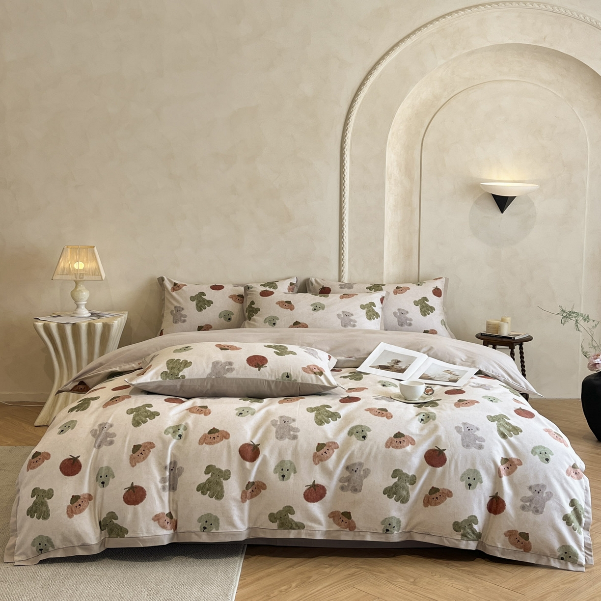 91家纺网 家纺一手货源 找家纺 （总）柏薇 2025新款秋冬新品全棉磨毛印花高定工艺款四件套