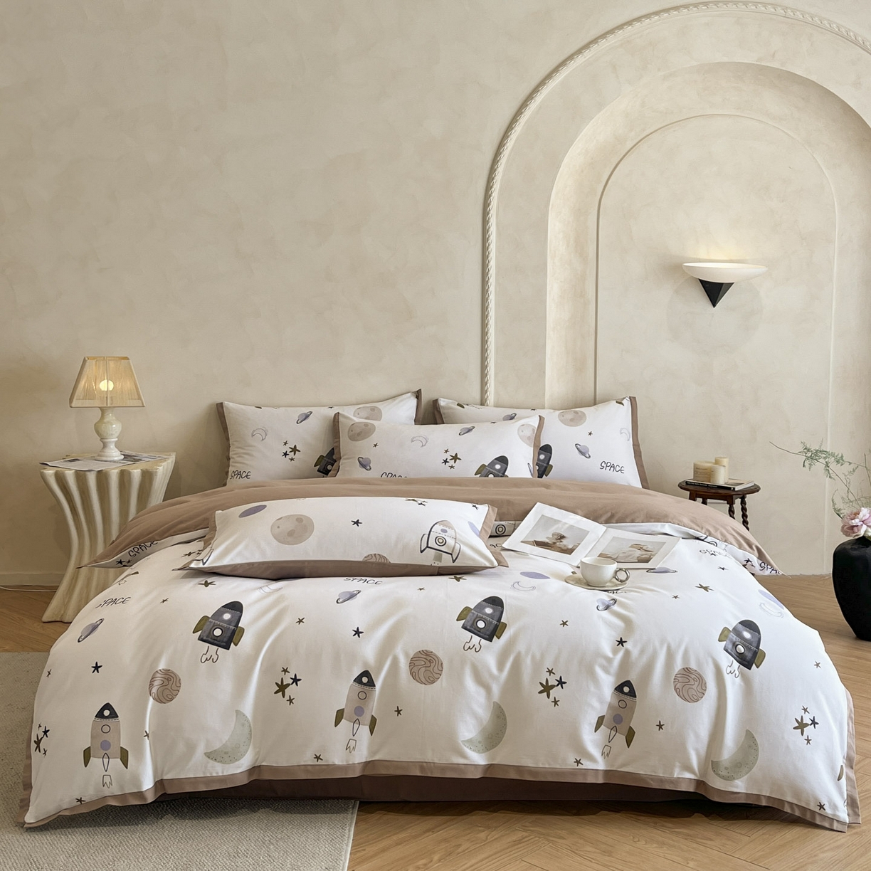 91家纺网 家纺一手货源 找家纺 （总）柏薇 2025新款秋冬新品全棉磨毛印花高定工艺款四件套