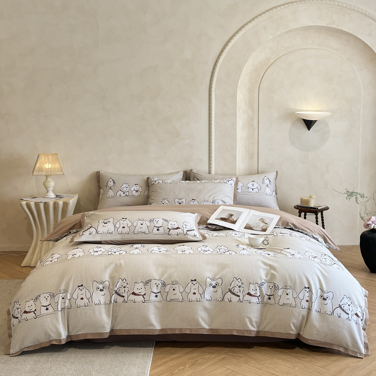 91家纺网 家纺一手货源 找家纺 （总）柏薇 2025新款秋冬新品全棉磨毛印花高定工艺款四件套