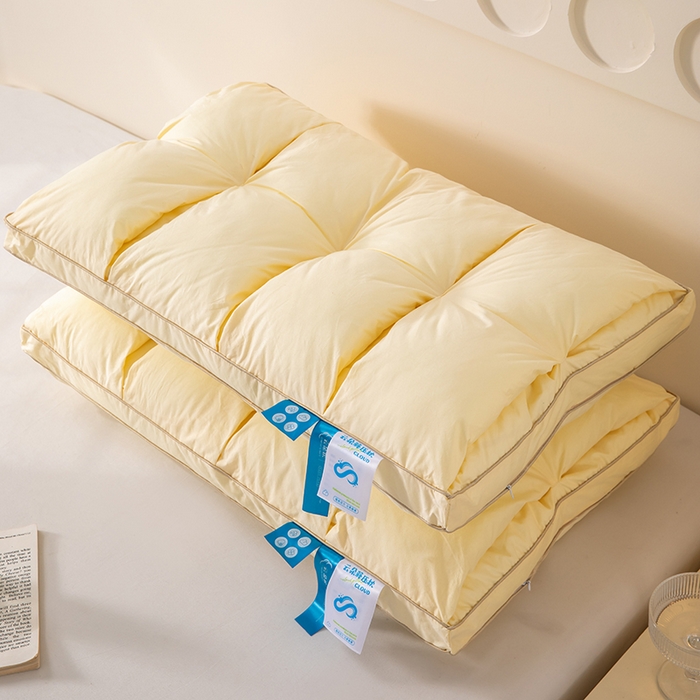 91家纺网 家纺一手货源 找家纺 （总）仁宇枕业 2025新款新品 全棉防雨布枕头云朵释压双层面包舒适高枕头枕芯