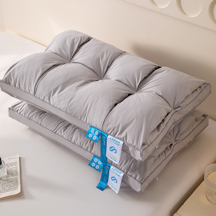 91家纺网 家纺一手货源 找家纺 （总）仁宇枕业 2025新款新品 全棉防雨布枕头云朵释压双层面包舒适高枕头枕芯