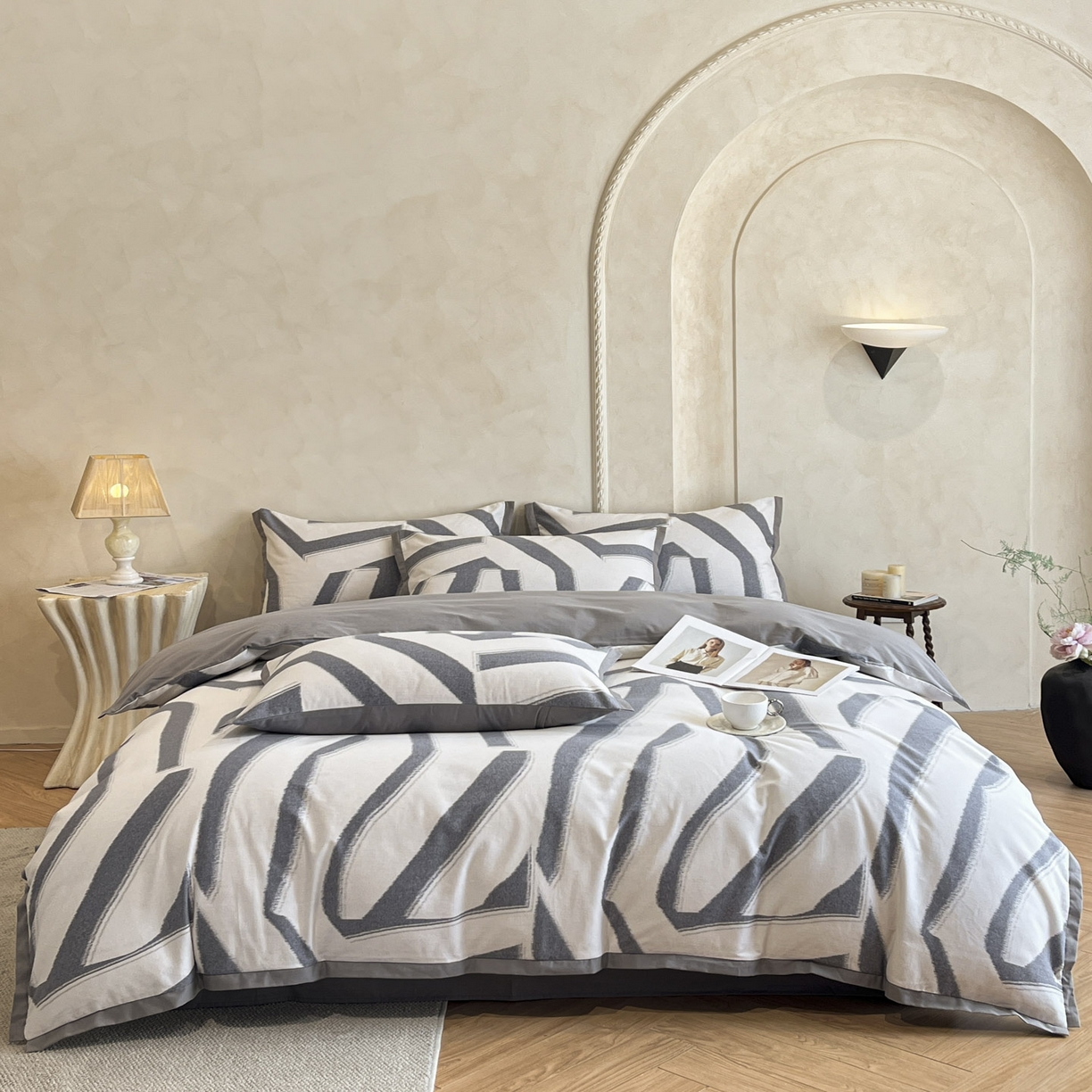 91家纺网 家纺一手货源 找家纺 （总）柏薇 2025新款秋冬新品全棉磨毛印花高定工艺款四件套