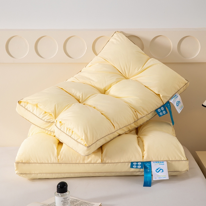 91家纺网 家纺一手货源 找家纺 （总）仁宇枕业 2025新款新品 全棉防雨布枕头云朵释压双层面包舒适高枕头枕芯