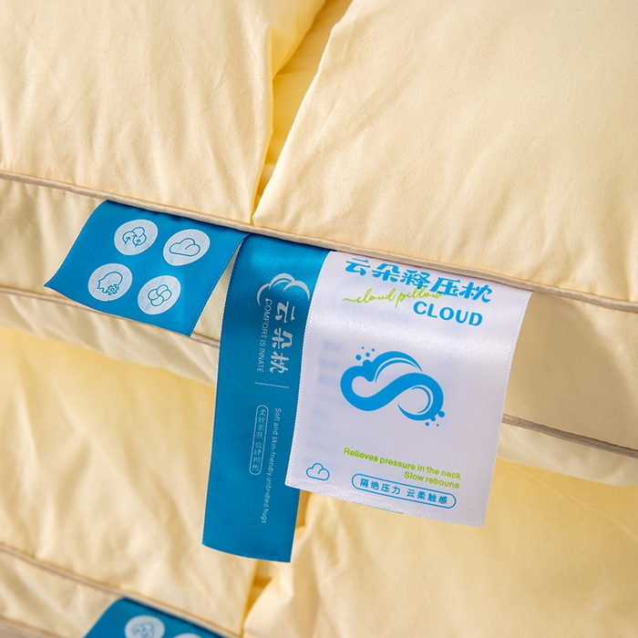 91家纺网 家纺一手货源 找家纺 （总）仁宇枕业 2025新款新品 全棉防雨布枕头云朵释压双层面包舒适高枕头枕芯