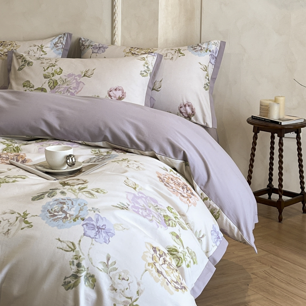 91家纺网 家纺一手货源 找家纺 （总）柏薇 2025新款秋冬新品全棉磨毛印花高定工艺款四件套