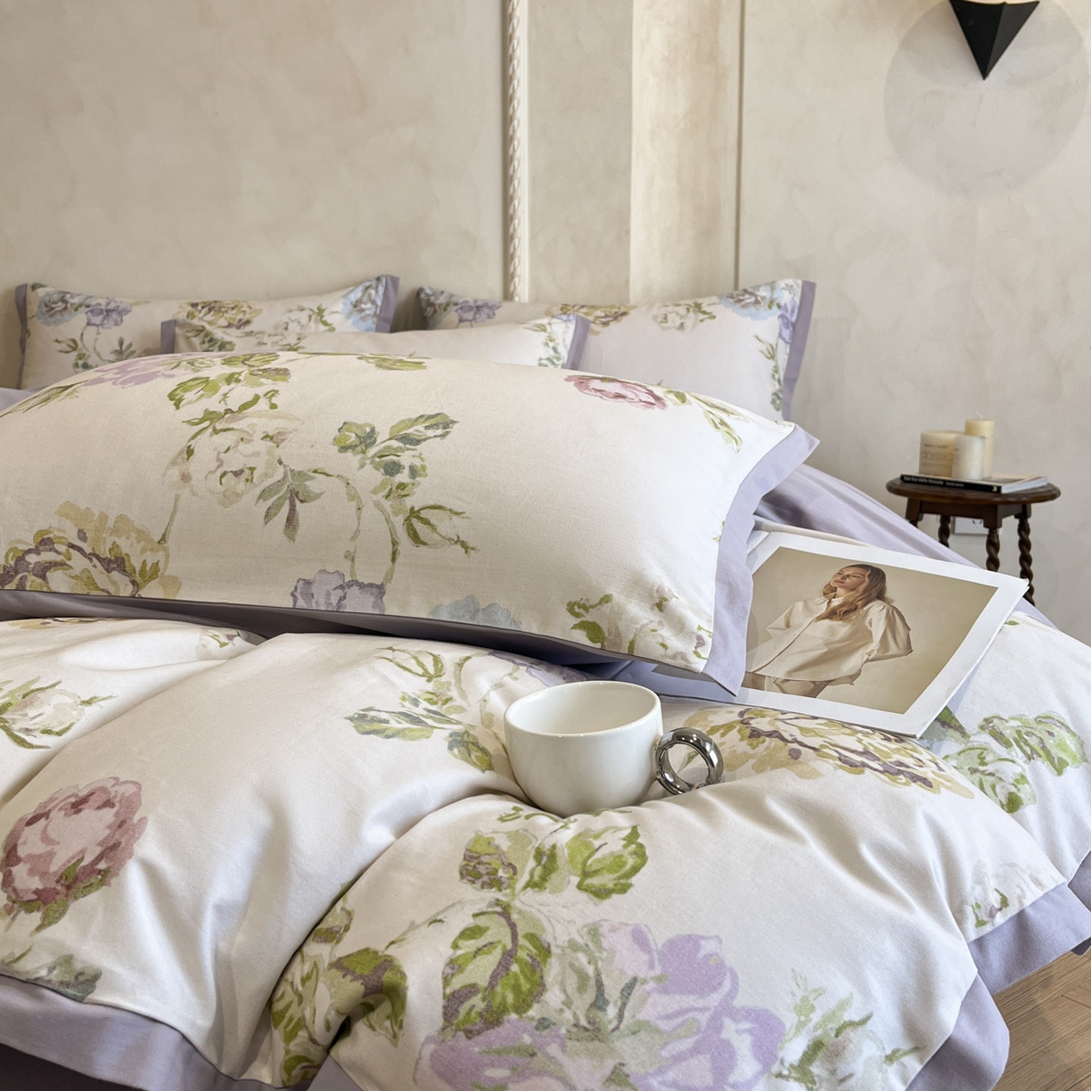 91家纺网 家纺一手货源 找家纺 （总）柏薇 2025新款秋冬新品全棉磨毛印花高定工艺款四件套