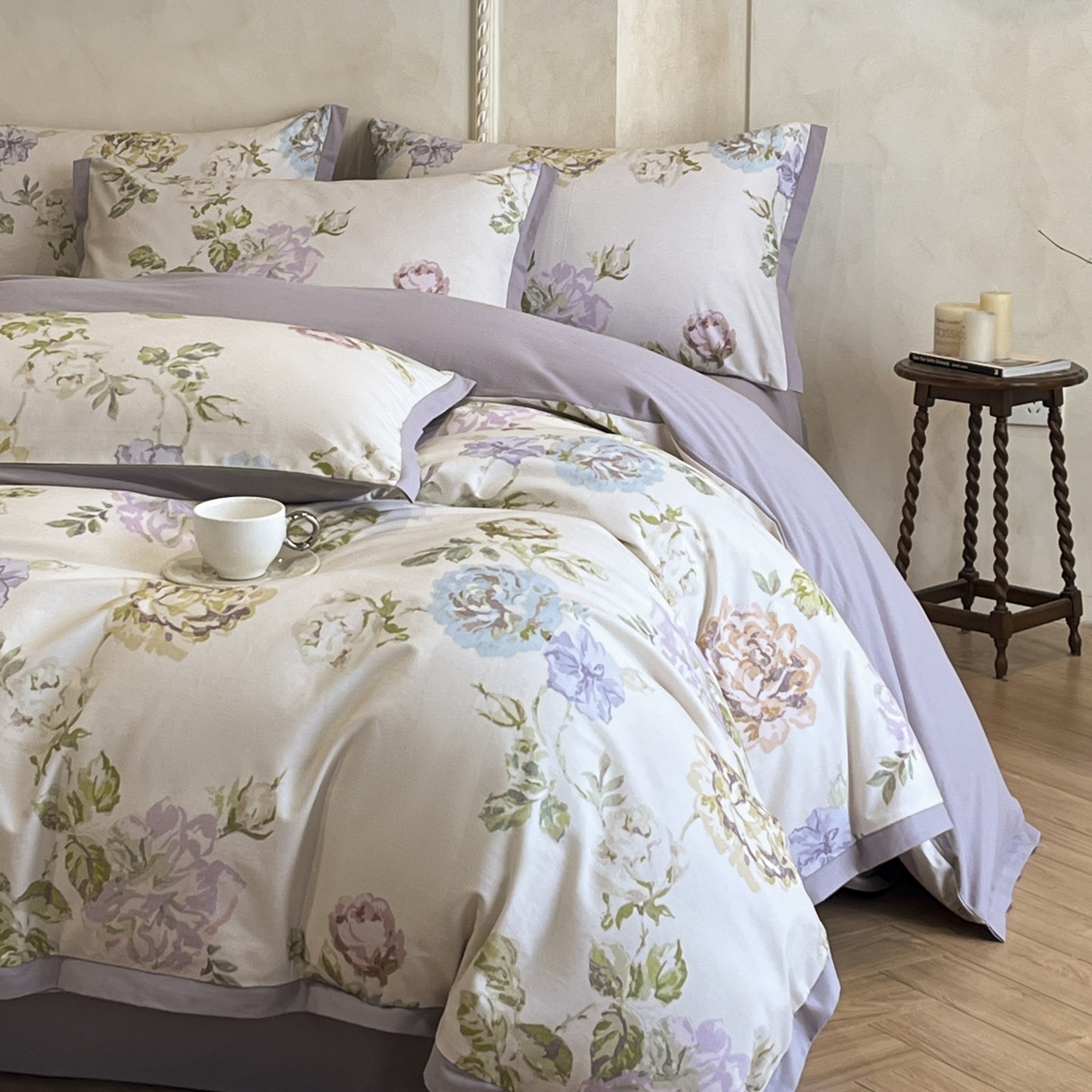 91家纺网 家纺一手货源 找家纺 （总）柏薇 2025新款秋冬新品全棉磨毛印花高定工艺款四件套