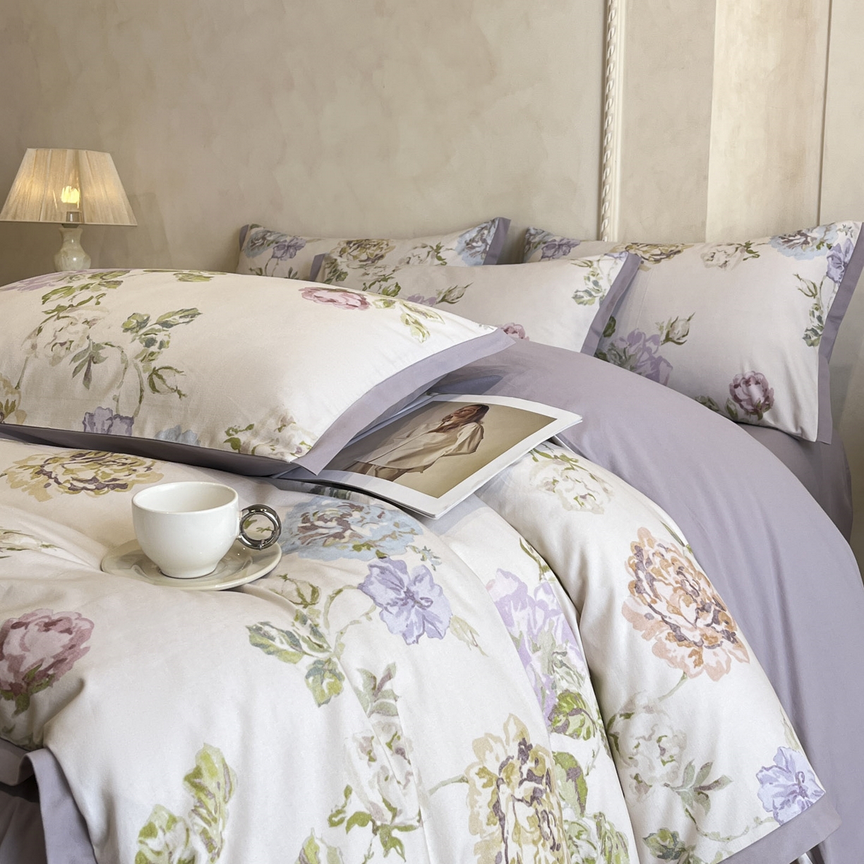 91家纺网 家纺一手货源 找家纺 （总）柏薇 2025新款秋冬新品全棉磨毛印花高定工艺款四件套