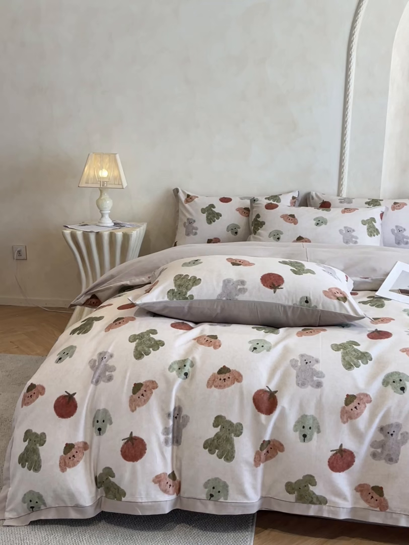 91家纺网 家纺一手货源 找家纺 （总）柏薇 2025新款秋冬新品全棉磨毛印花高定工艺款四件套