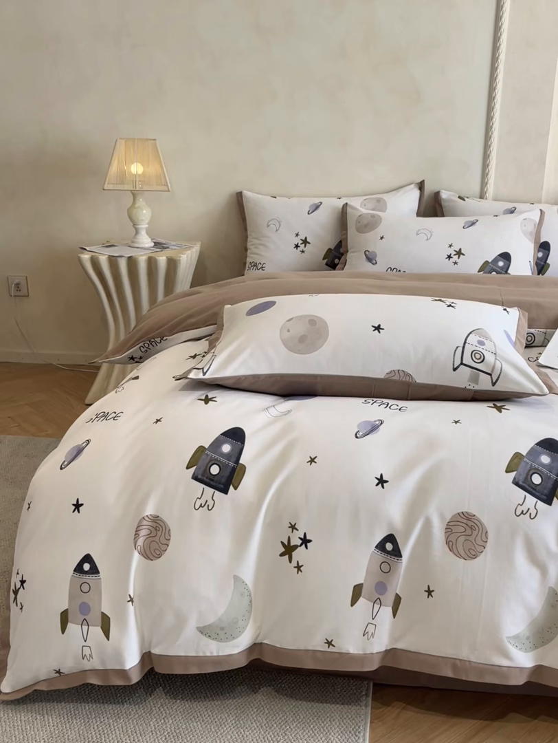 91家纺网 家纺一手货源 找家纺 （总）柏薇 2025新款秋冬新品全棉磨毛印花高定工艺款四件套