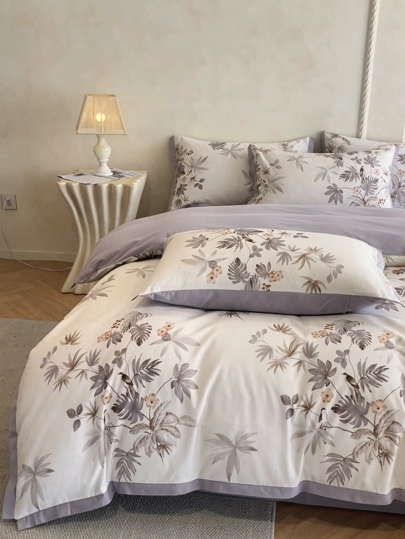 91家纺网 家纺一手货源 找家纺 （总）柏薇 2025新款秋冬新品全棉磨毛印花高定工艺款四件套