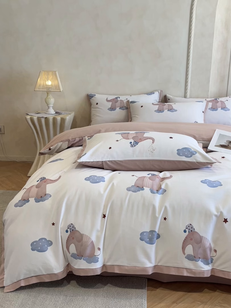 91家纺网 家纺一手货源 找家纺 （总）柏薇 2025新款秋冬新品全棉磨毛印花高定工艺款四件套