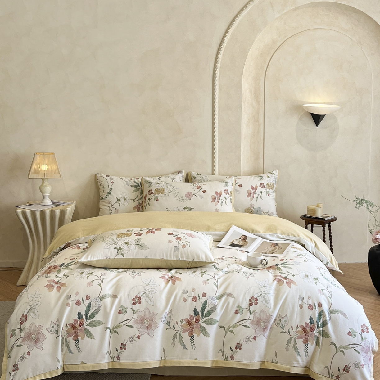 柏薇 2025新款秋冬新品全棉磨毛印花高定工艺款四件套 艾洛蒂