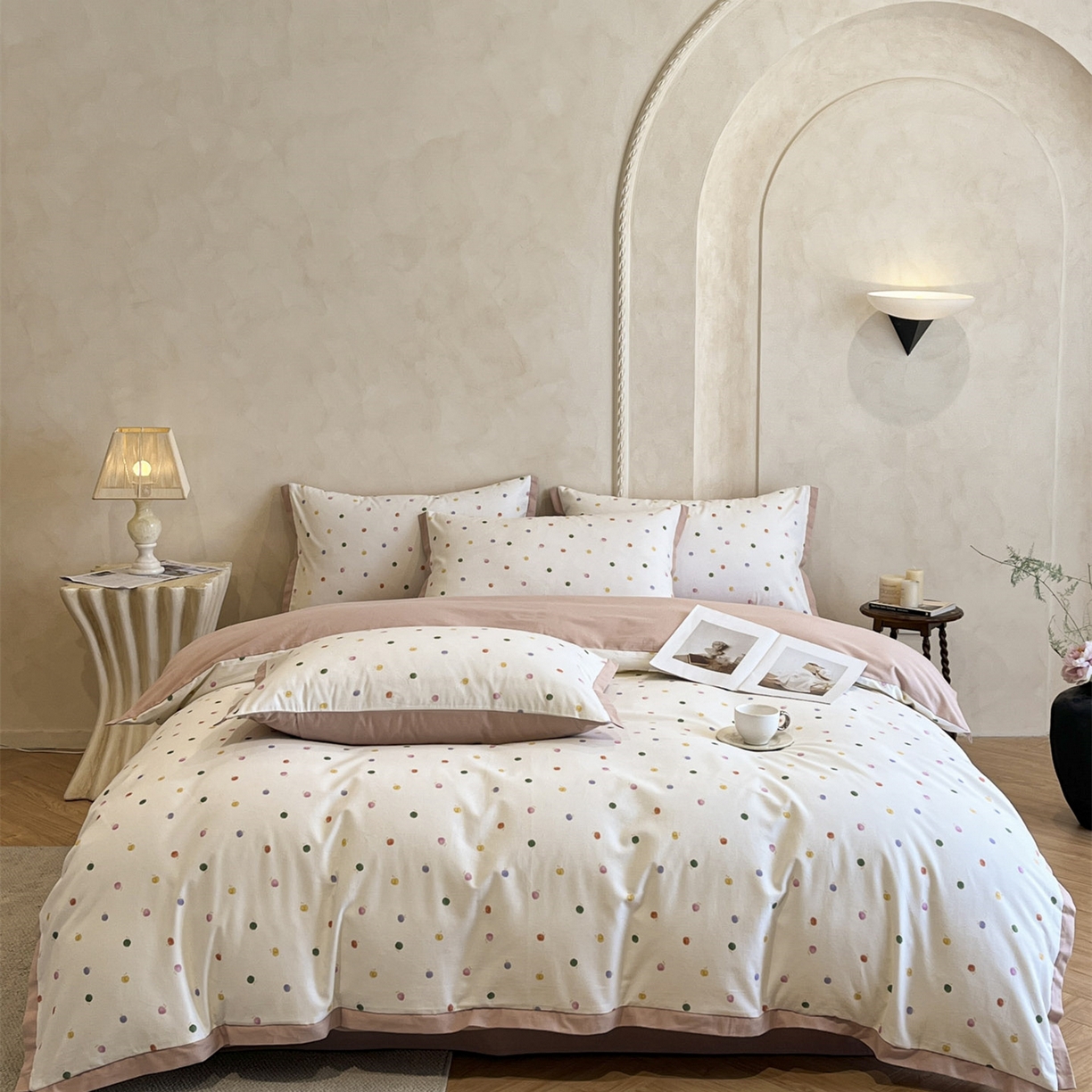 柏薇 2025新款秋冬新品全棉磨毛印花高定工艺款四件套 斑斓果果