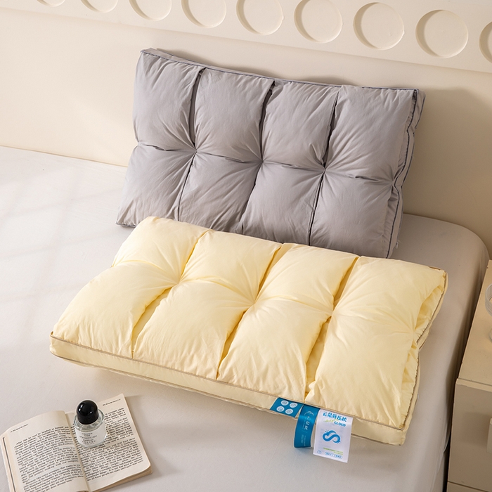 91家纺网 家纺一手货源 找家纺 （总）仁宇枕业 2025新款新品 全棉防雨布枕头云朵释压双层面包舒适高枕头枕芯