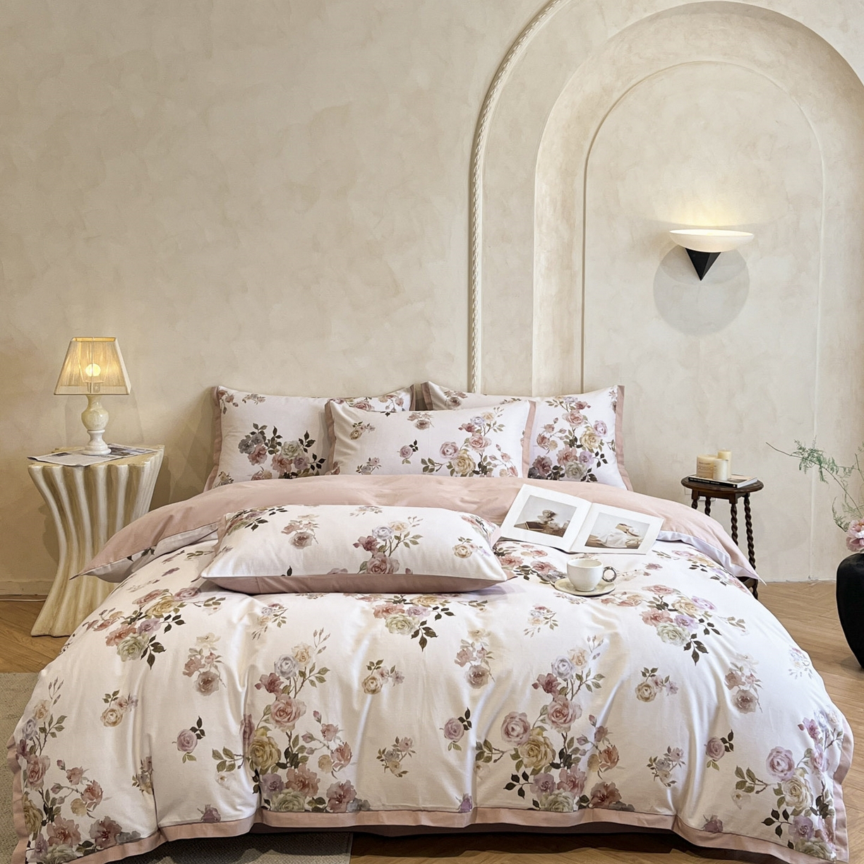 柏薇 2025新款秋冬新品全棉磨毛印花高定工艺款四件套 黎锦