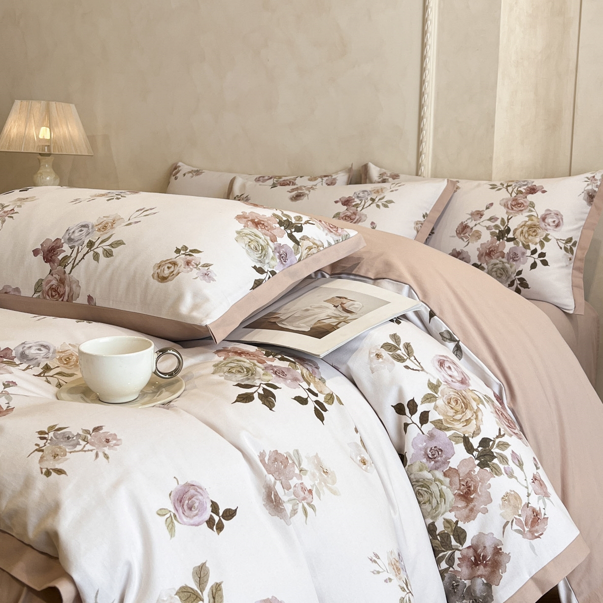 91家纺网 家纺一手货源 找家纺 柏薇 2025新款秋冬新品全棉磨毛印花高定工艺款四件套 黎锦