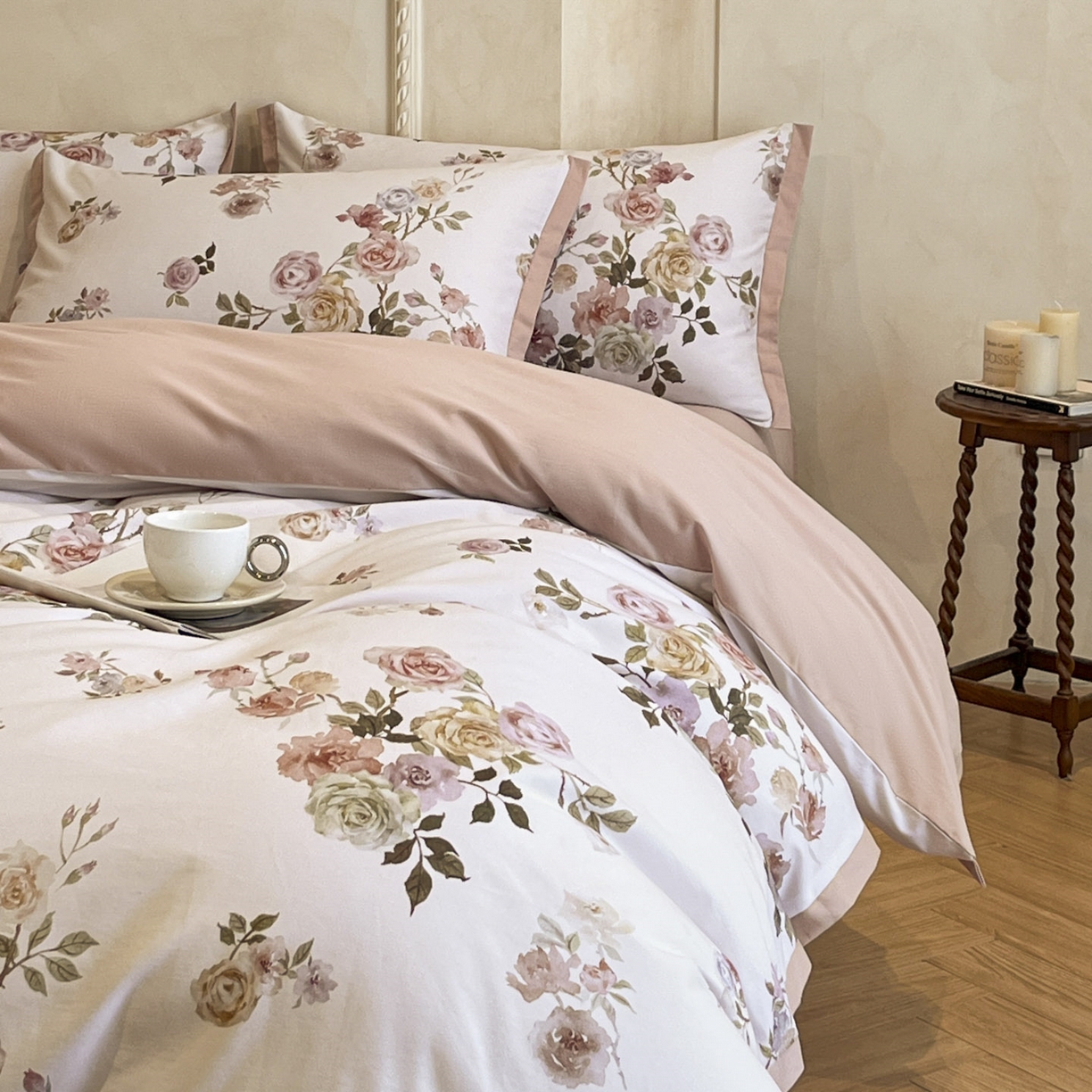 91家纺网 家纺一手货源 找家纺 柏薇 2025新款秋冬新品全棉磨毛印花高定工艺款四件套 黎锦