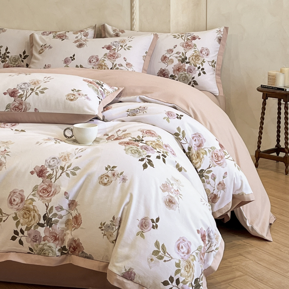 91家纺网 家纺一手货源 找家纺 柏薇 2025新款秋冬新品全棉磨毛印花高定工艺款四件套 黎锦