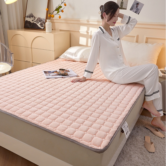 91家纺网 家纺一手货源 找家纺 （总）丽诺 2022新款宝宝绒防滑纯色床褥