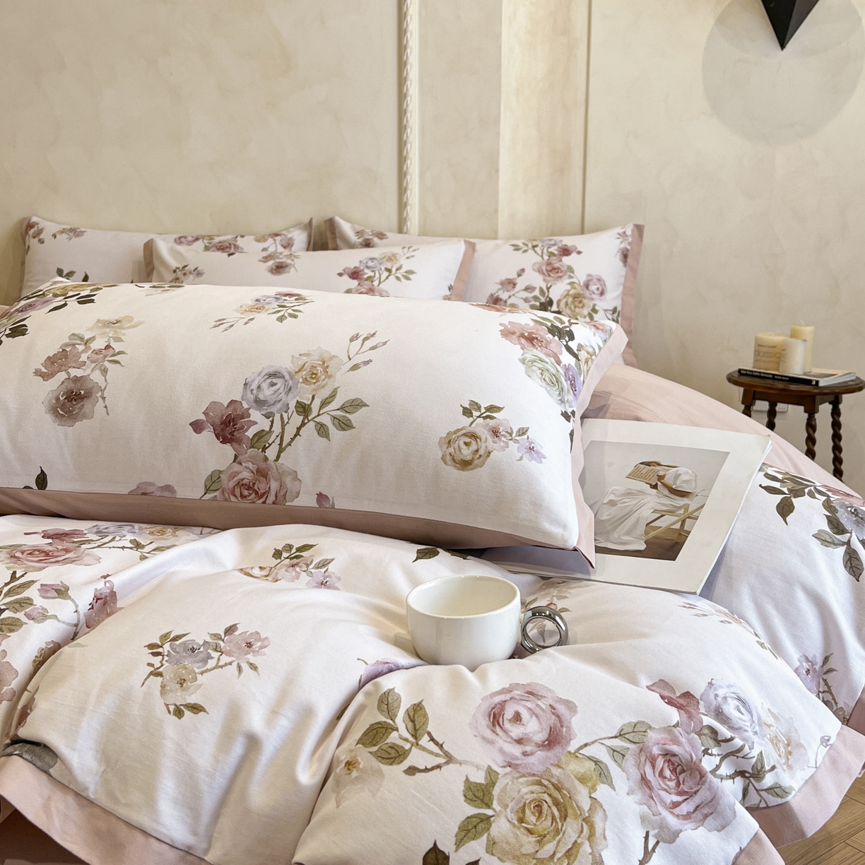 91家纺网 家纺一手货源 找家纺 柏薇 2025新款秋冬新品全棉磨毛印花高定工艺款四件套 黎锦