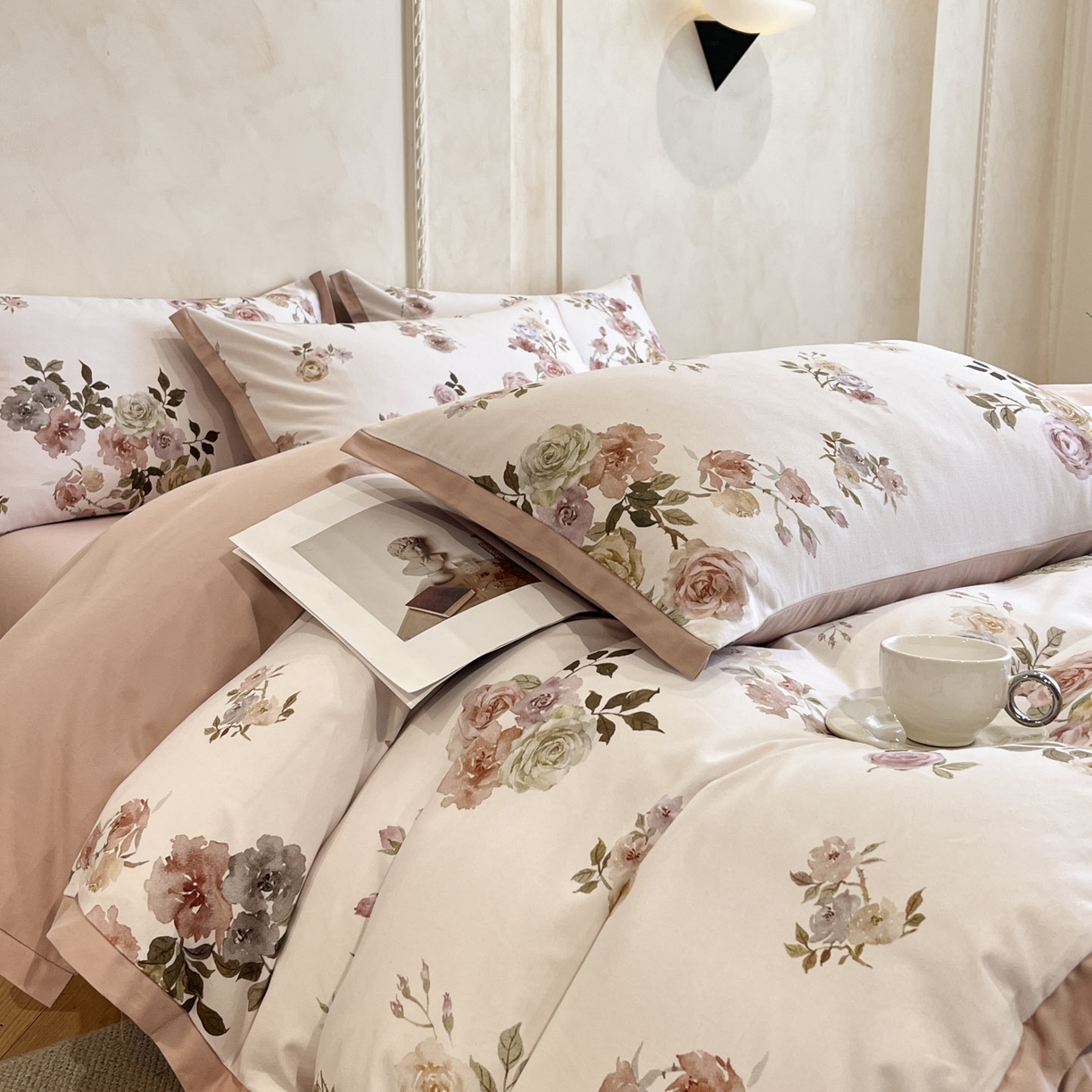 91家纺网 家纺一手货源 找家纺 柏薇 2025新款秋冬新品全棉磨毛印花高定工艺款四件套 黎锦