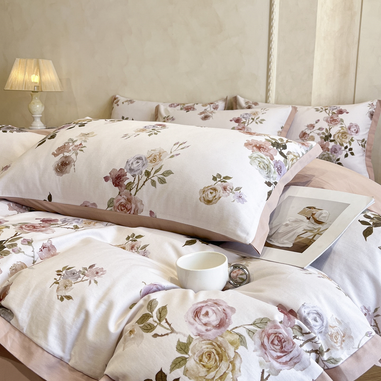 91家纺网 家纺一手货源 找家纺 柏薇 2025新款秋冬新品全棉磨毛印花高定工艺款四件套 黎锦