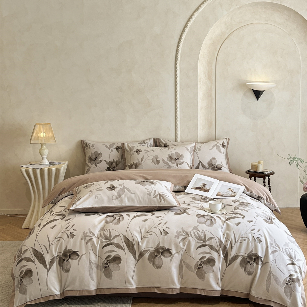 柏薇 2025新款秋冬新品全棉磨毛印花高定工艺款四件套 玛歌