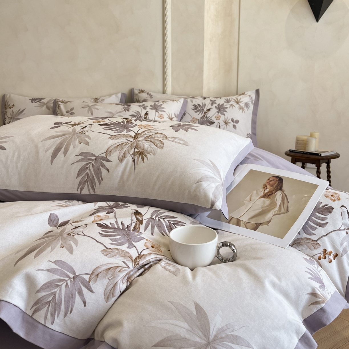 91家纺网 家纺一手货源 找家纺 柏薇 2025新款秋冬新品全棉磨毛印花高定工艺款四件套 塞莱斯特