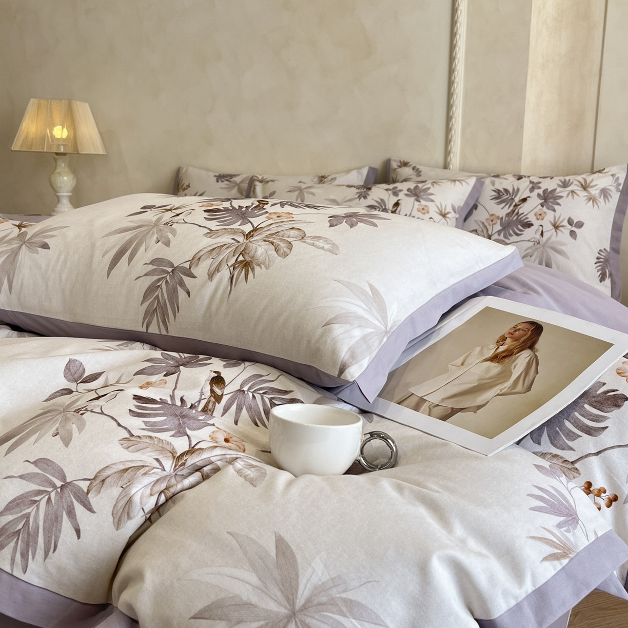 91家纺网 家纺一手货源 找家纺 柏薇 2025新款秋冬新品全棉磨毛印花高定工艺款四件套 塞莱斯特