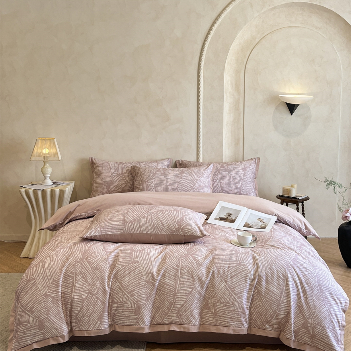 柏薇 2025新款秋冬新品全棉磨毛印花高定工艺款四件套 睕晚