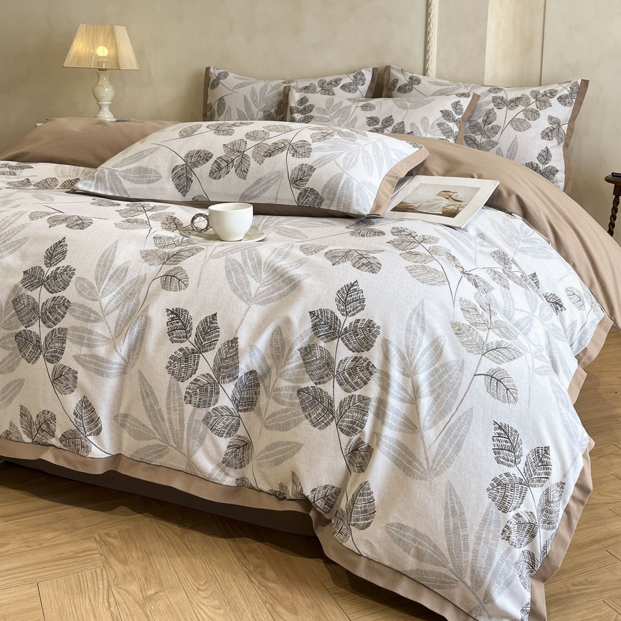 91家纺网 家纺一手货源 找家纺 柏薇 2025新款秋冬新品全棉磨毛印花高定工艺款四件套 朱丽叶