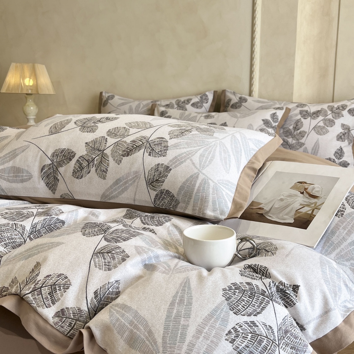 91家纺网 家纺一手货源 找家纺 柏薇 2025新款秋冬新品全棉磨毛印花高定工艺款四件套 朱丽叶