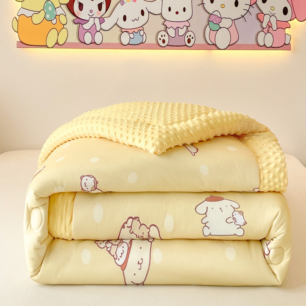 91家纺网 家纺一手货源 找家纺 （总）花满路 2025新款儿童秋冬豆豆被