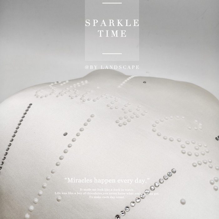 91家纺网 家纺一手货源 找家纺 澜屿 新款珍珠贝壳双钻小抱枕装饰枕腰枕枕芯 白色