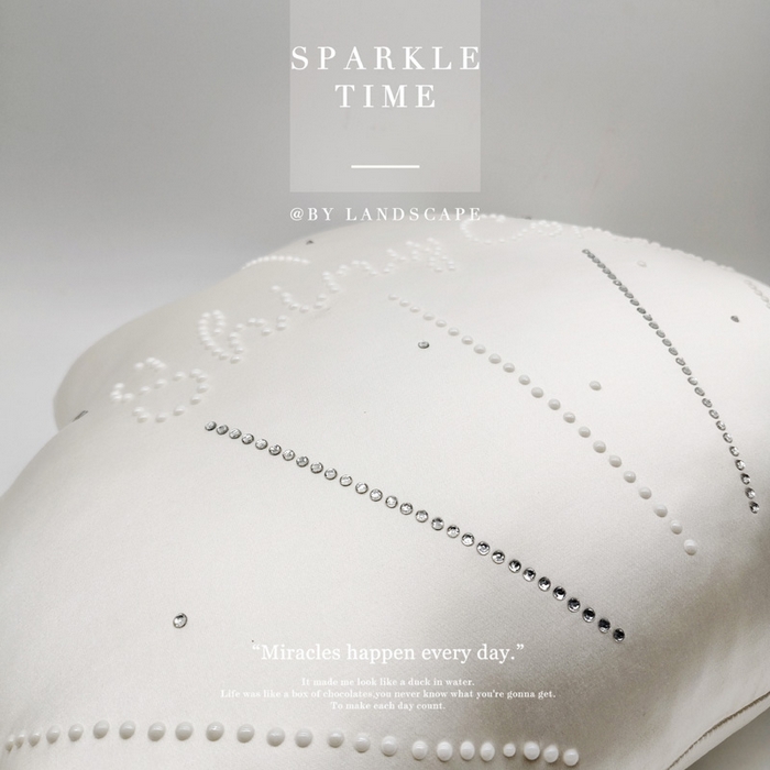 91家纺网 家纺一手货源 找家纺 澜屿 新款珍珠贝壳双钻小抱枕装饰枕腰枕枕芯 白色