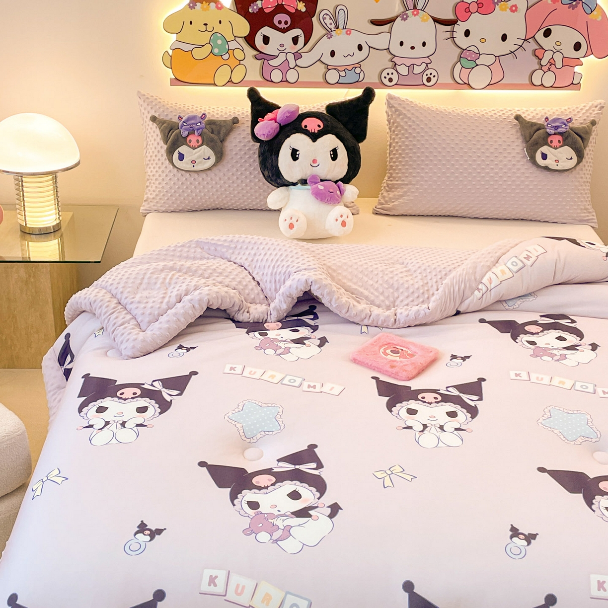 91家纺网 家纺一手货源 找家纺 花满路 2025新款儿童秋冬豆豆被 可爱库洛米