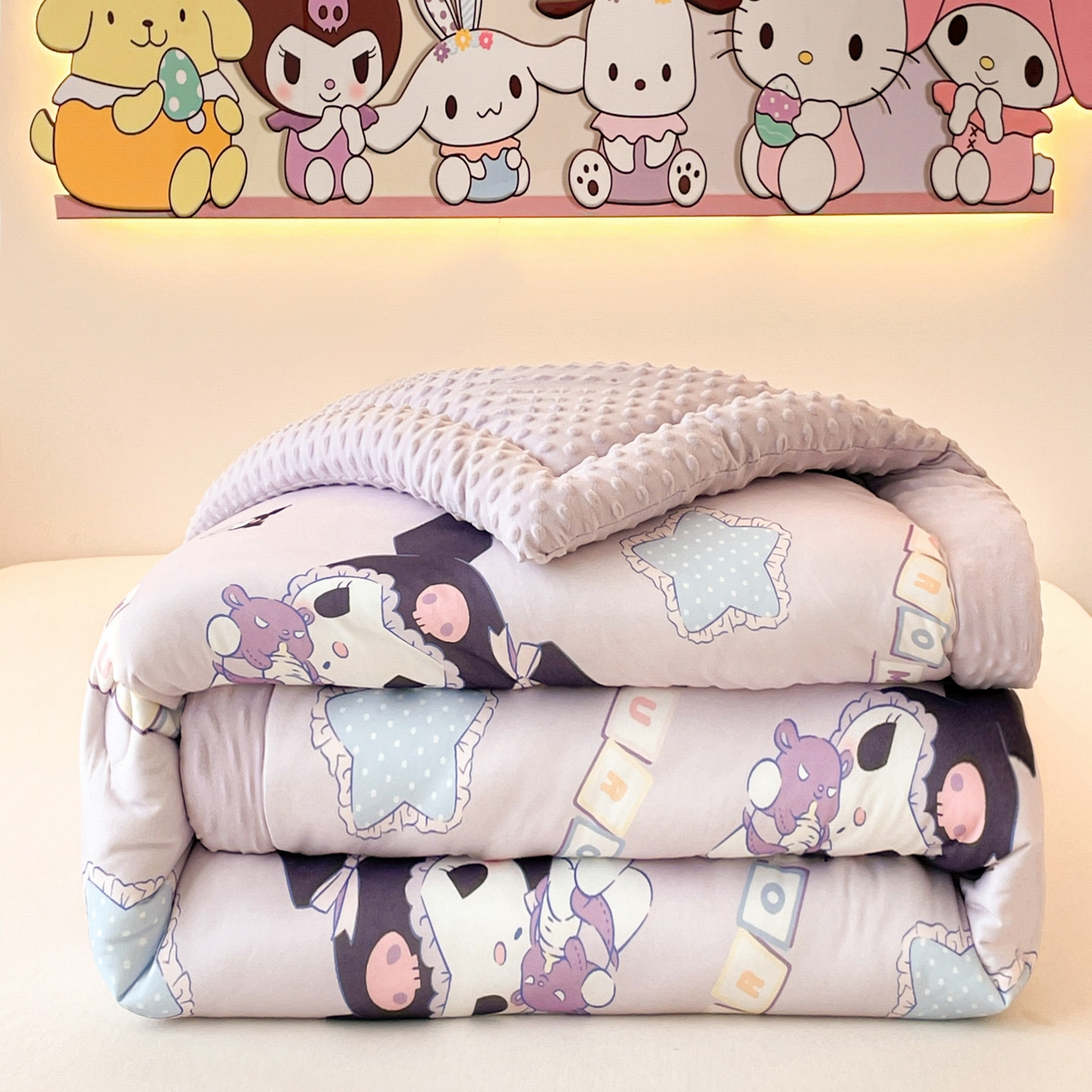花满路 2025新款儿童秋冬豆豆被 可爱库洛米