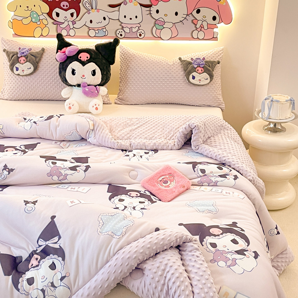 91家纺网 家纺一手货源 找家纺 花满路 2025新款儿童秋冬豆豆被 可爱库洛米