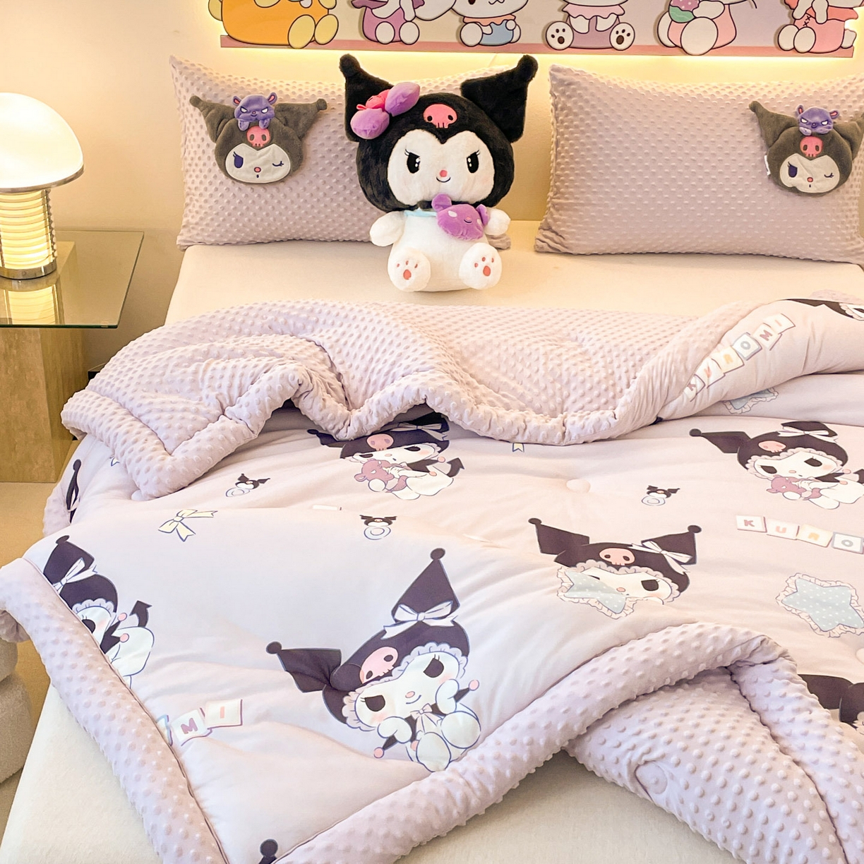 91家纺网 家纺一手货源 找家纺 花满路 2025新款儿童秋冬豆豆被 可爱库洛米