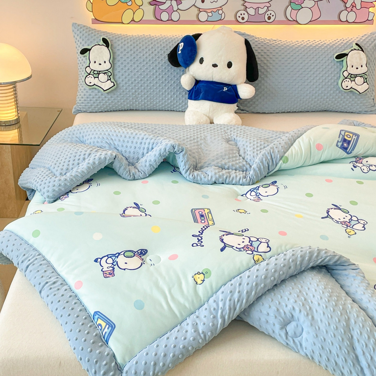 91家纺网 家纺一手货源 找家纺 花满路 2025新款儿童秋冬豆豆被 酷仔卡帕狗