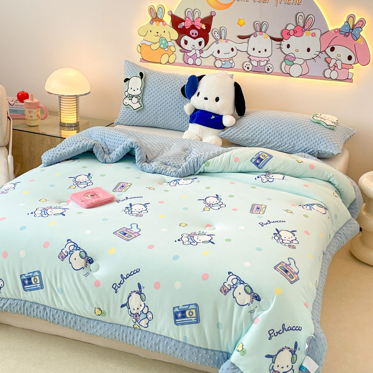 91家纺网 家纺一手货源 找家纺 花满路 2025新款儿童秋冬豆豆被 酷仔卡帕狗