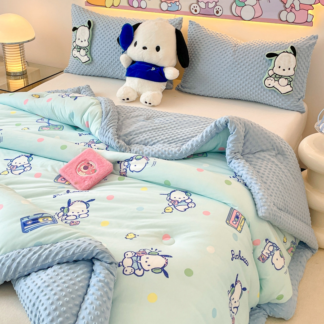 91家纺网 家纺一手货源 找家纺 花满路 2025新款儿童秋冬豆豆被 酷仔卡帕狗