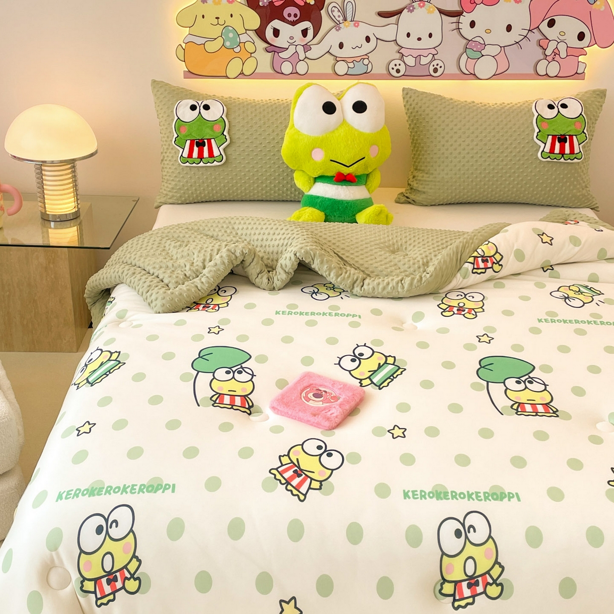 91家纺网 家纺一手货源 找家纺 花满路 2025新款儿童秋冬豆豆被 泡泡大眼蛙