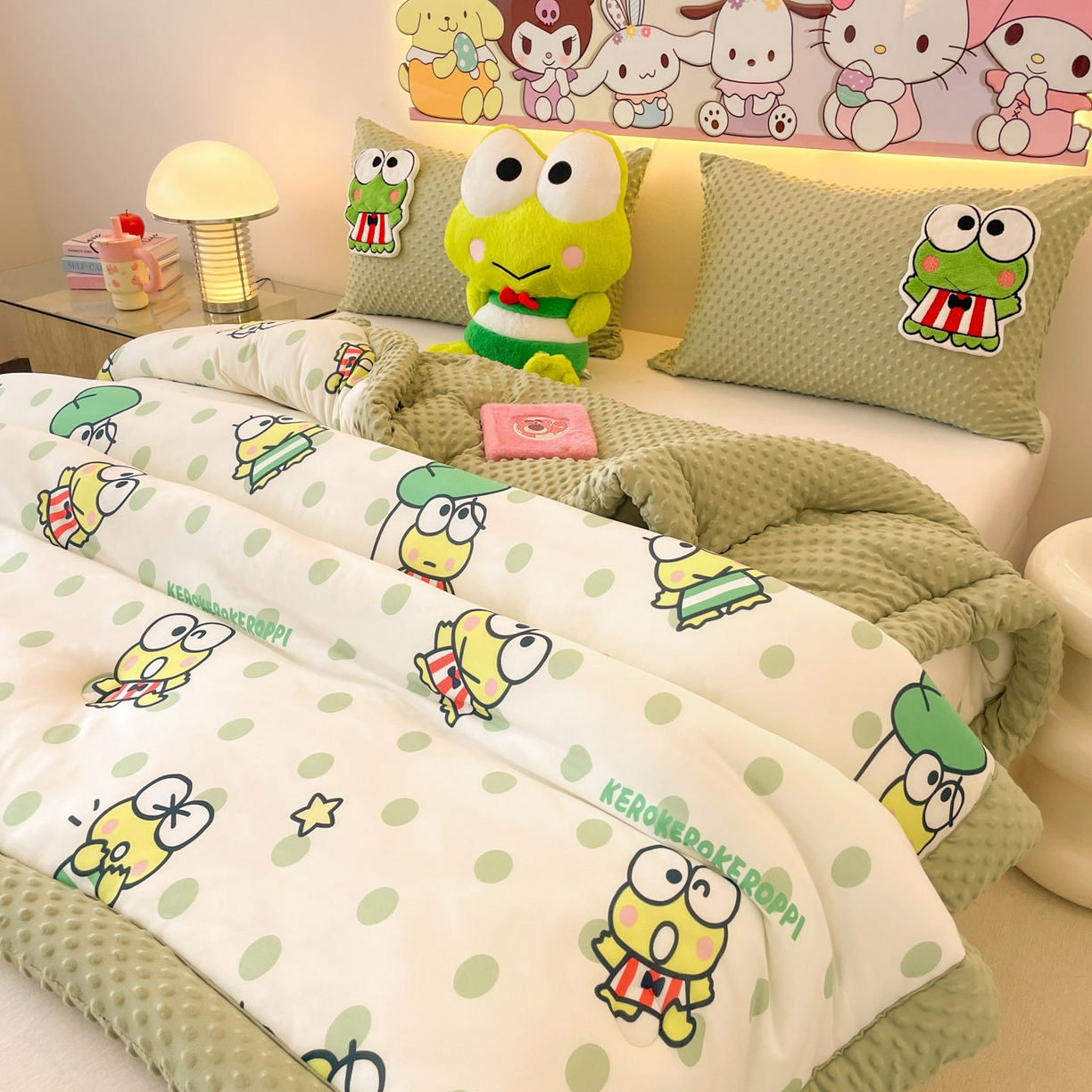 91家纺网 家纺一手货源 找家纺 花满路 2025新款儿童秋冬豆豆被 泡泡大眼蛙